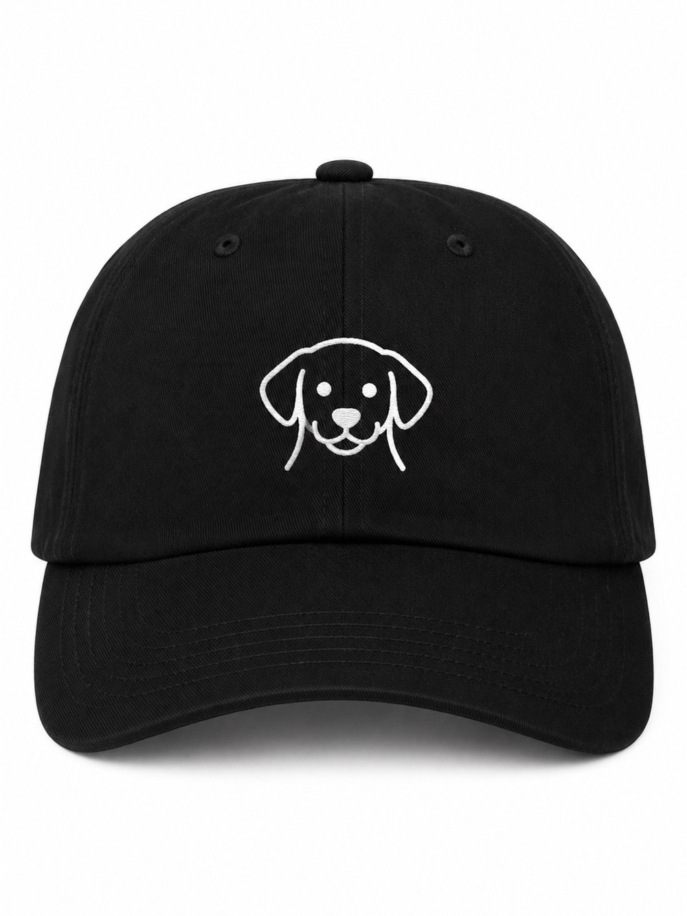 🐶Black Dog Embroidered Hat Minimalist Puppy Baseball Cap Adjustable Unisex Cute!